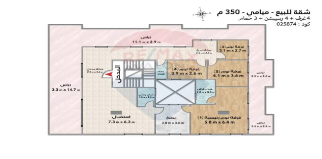 شقة للبيع فى ميامي - قسم المنتزه - الإسكندرية